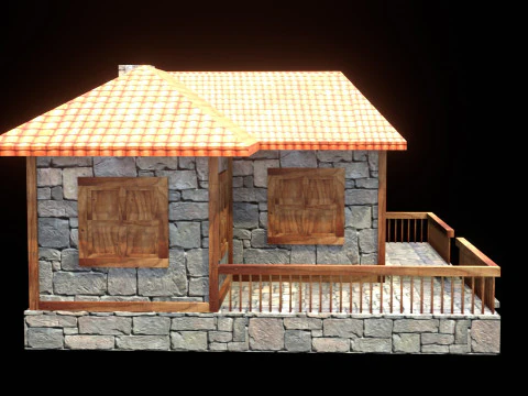 Medieval house low poly village town city residential game ready 22 3D Model