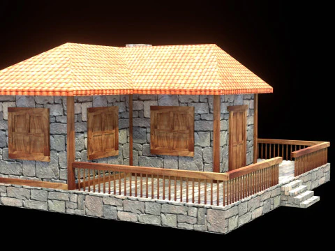 Medieval house low poly village town city residential game ready 22 3D Model