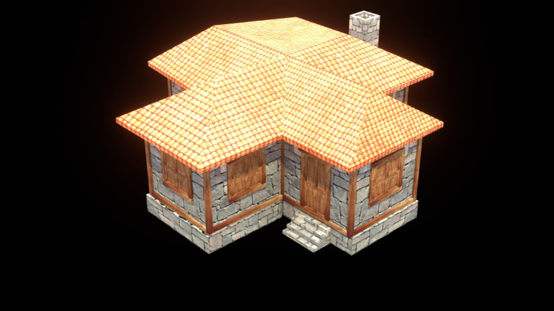 Medieval house low poly village town city residential game ready 23 3D Model .c4d .max .obj .3ds .fbx .stl .blend 