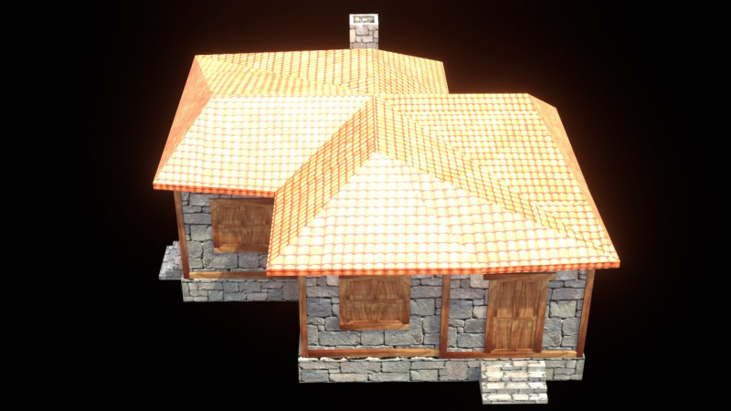 Medieval house low poly village town city residential game ready 24 Modelo 3D .c4d .max .obj .3ds .fbx .stl .blend