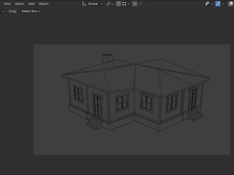 Medieval house low poly village town city residential game ready 24 3D Model