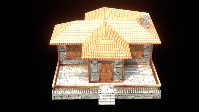 Medieval house low poly village town city residential game ready 25 Model 3D .c4d .max .obj .3ds .fbx .stl .blend