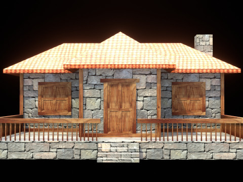 Medieval house low poly village town city residential game ready 25 Model 3D