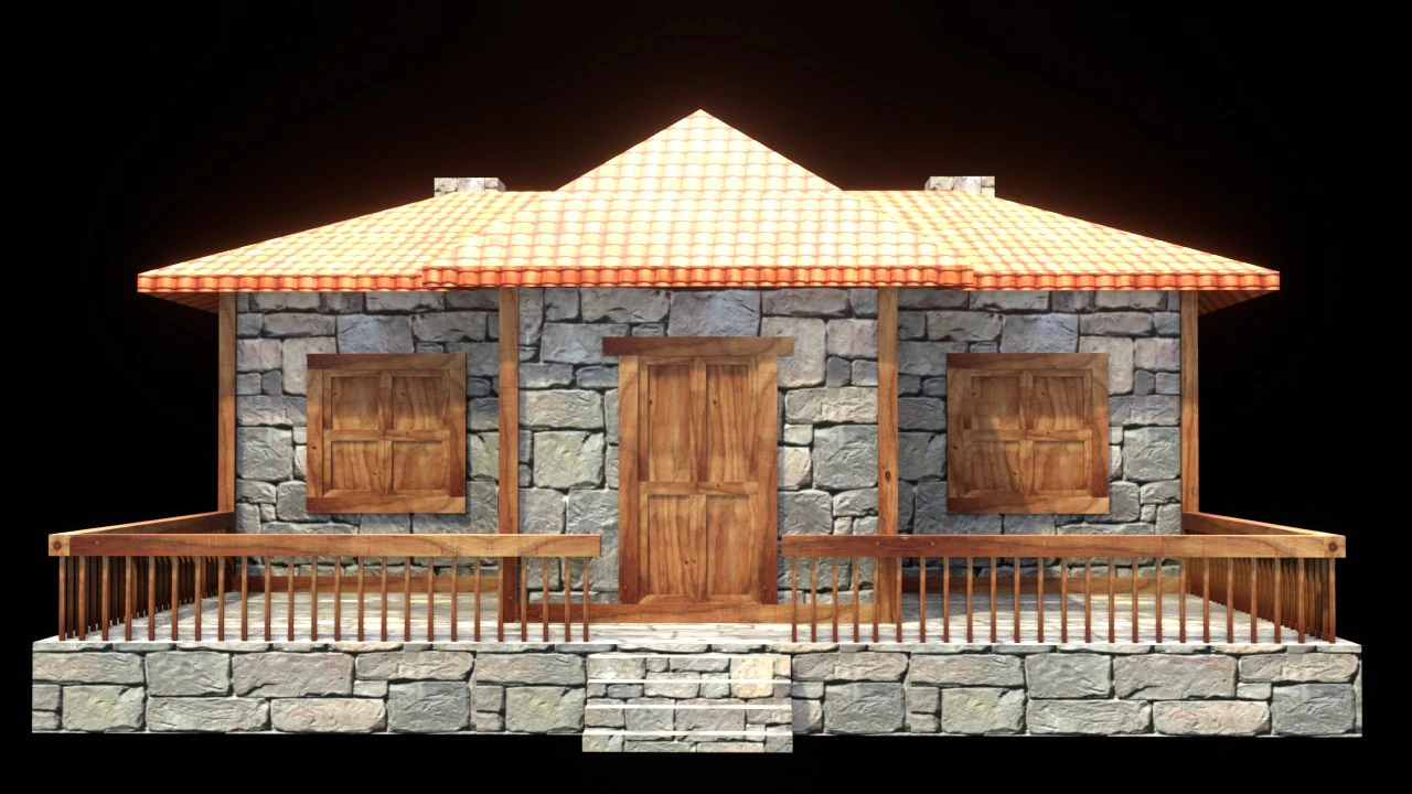 Medieval house low poly village town city residential game ready 26 3D Model .c4d .max .obj .3ds .fbx .stl .blend 