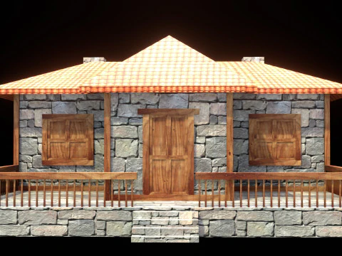 Medieval house low poly village town city residential game ready 26 3D Model