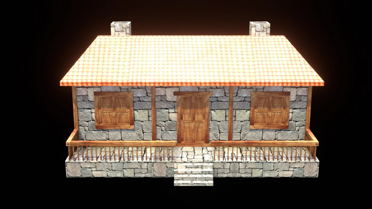 Medieval house low poly village town city residential game ready 27 3D Model .c4d .max .obj .3ds .fbx .stl .blend 