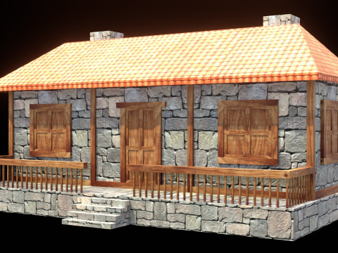Medieval house low poly village town city residential game ready 27 3D 模型