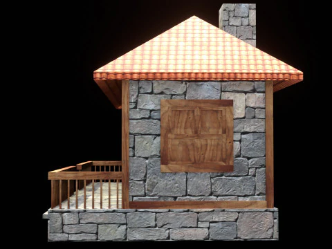 Medieval house low poly village town city residential game ready 27 3D Model