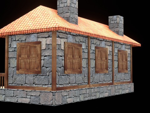 Medieval house low poly village town city residential game ready 27 3D 模型
