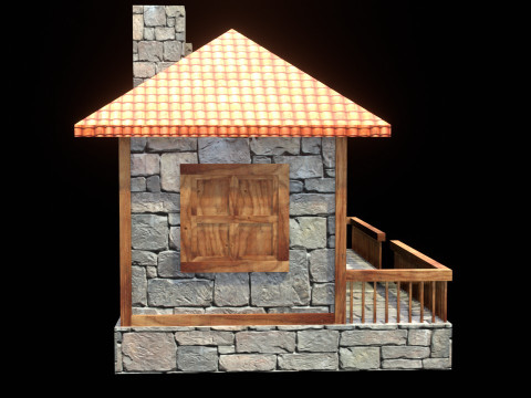 Medieval house low poly village town city residential game ready 27 3D 模型