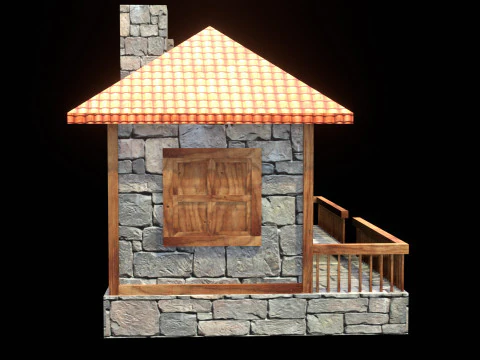 Medieval house low poly village town city residential game ready 27 3D Model