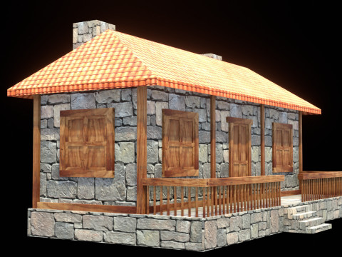 Medieval house low poly village town city residential game ready 27 3D 模型