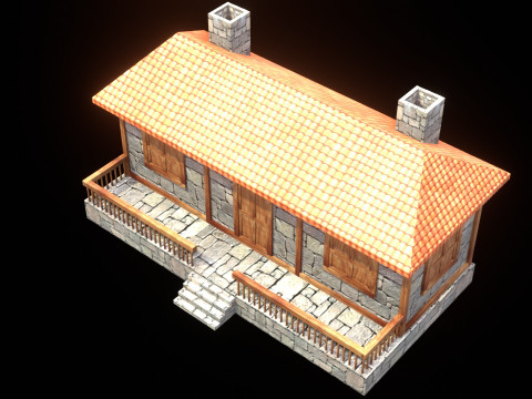 Medieval house low poly village town city residential game ready 27 3D 模型