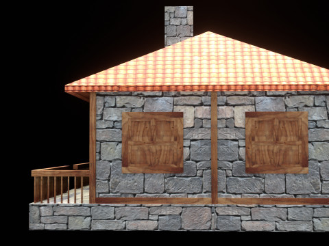 Medieval house low poly village town city residential game ready 28 3D Модель