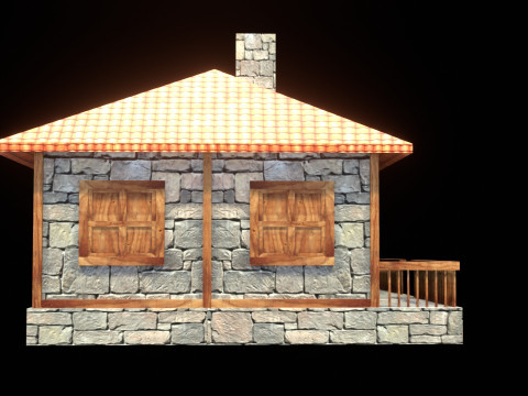 Medieval house low poly village town city residential game ready 28 3D Модель