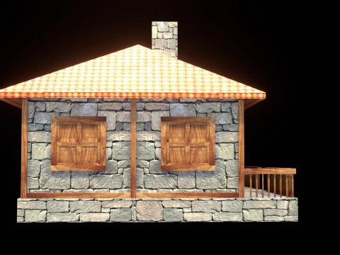 Medieval house low poly village town city residential game ready 28 3D Model