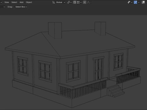 Medieval house low poly village town city residential game ready 28 3D Model