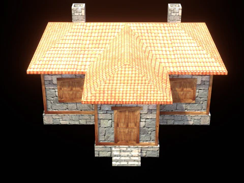 Medieval house low poly village town city residential game ready 29 3D Model