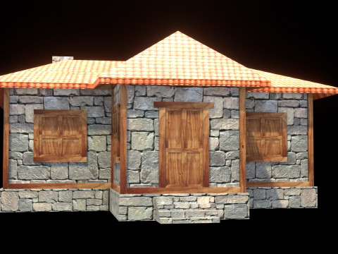 Medieval house low poly village town city residential game ready 29 3D Model