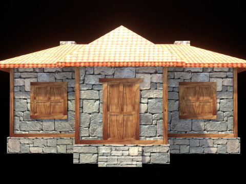 Medieval house low poly village town city residential game ready 29 3D Model