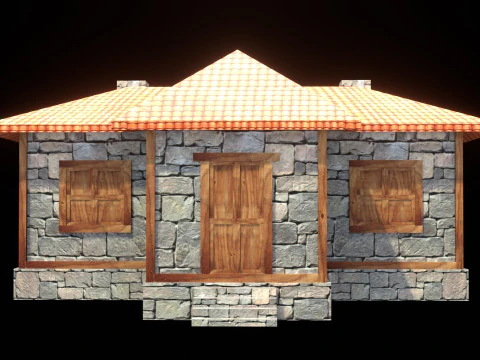 Medieval house low poly village town city residential game ready 29 3D Model