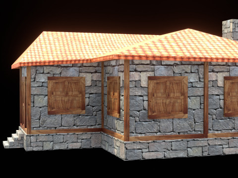 Medieval house low poly village town city residential game ready 29 3D Model