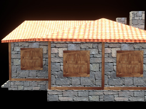 Medieval house low poly village town city residential game ready 29 3D Model
