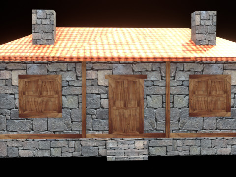 Medieval house low poly village town city residential game ready 29 3D Model