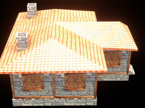 Medieval house low poly village town city residential game ready 29 3D Model
