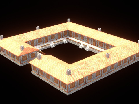 Medieval house low poly village town city residential game ready 30 3D Model
