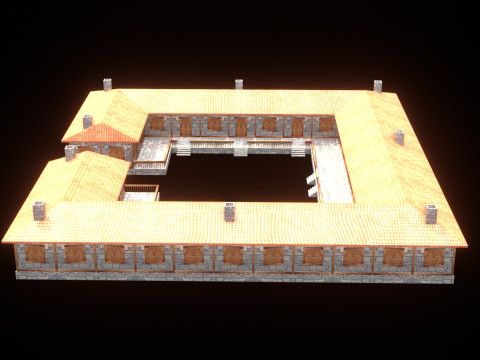 Medieval house low poly village town city residential game ready 30 3Dモデル