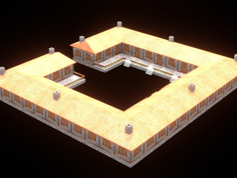 Medieval house low poly village town city residential game ready 30 3Dモデル
