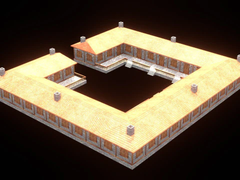 Medieval house low poly village town city residential game ready 30 3D Model