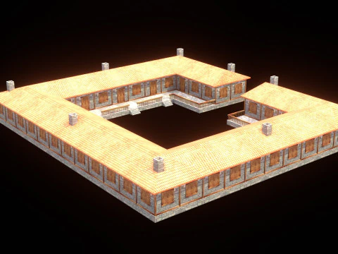 Medieval house low poly village town city residential game ready 30 3D Model