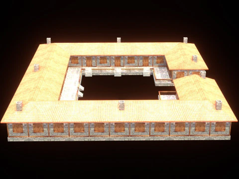 Medieval house low poly village town city residential game ready 30 3D Model