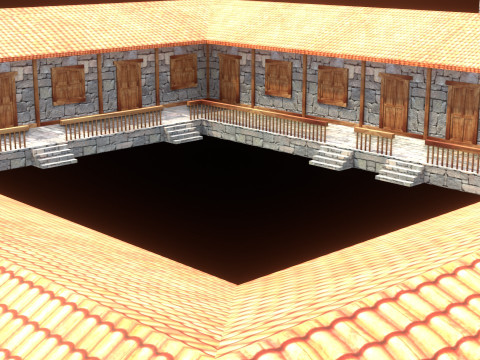 Medieval house low poly village town city residential game ready 30 3Dモデル