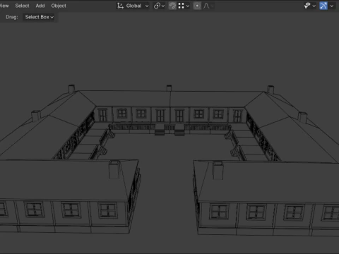 Medieval house low poly village town city residential game ready 30 3D Model