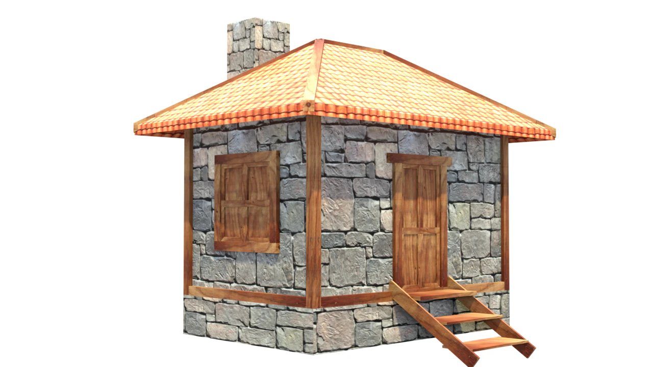 Medieval house low poly village town city residential game ready 31 3D Model .c4d .max .obj .3ds .fbx .stl .blend 