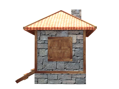Medieval house low poly village town city residential game ready 31 3D Model