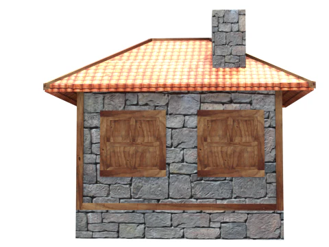 Medieval house low poly village town city residential game ready 31 3D Model