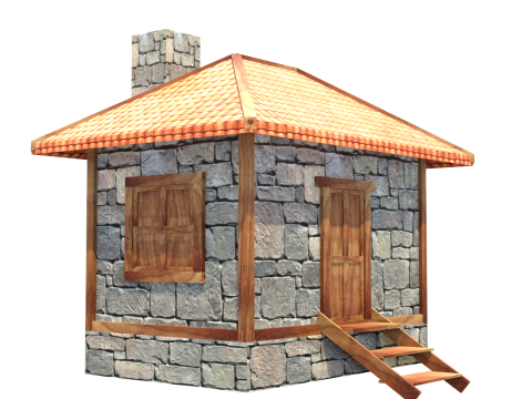 Medieval house low poly village town city residential game ready 31 3D 모델