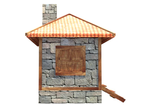 Medieval house low poly village town city residential game ready 31 3D Model