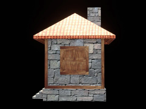 Medieval house low poly village town city residential game ready 32 3D Model