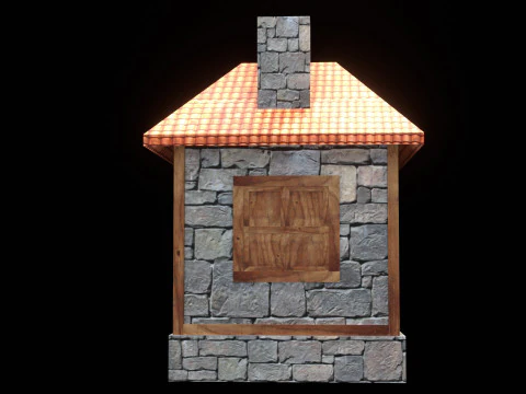 Medieval house low poly village town city residential game ready 32 3D Model