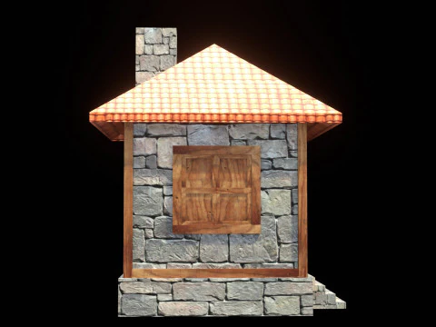 Medieval house low poly village town city residential game ready 32 3D Model