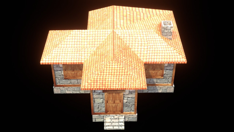 Medieval house low poly village town city residential game ready 33 3D Модель .c4d .max .obj .3ds .fbx .stl .blend