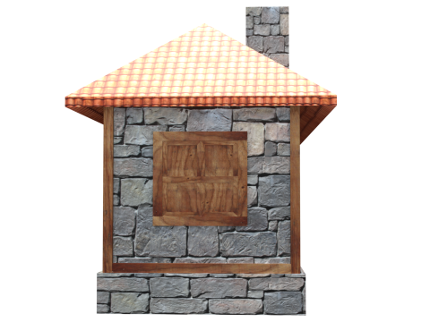 Medieval house low poly village town city residential game ready 34 Model 3D