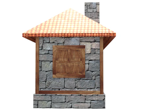 Medieval house low poly village town city residential game ready 34 3D Model