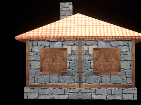 Medieval house low poly village town city residential game ready 35 3D Model