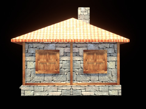 Medieval house low poly village town city residential game ready 35 3D Model